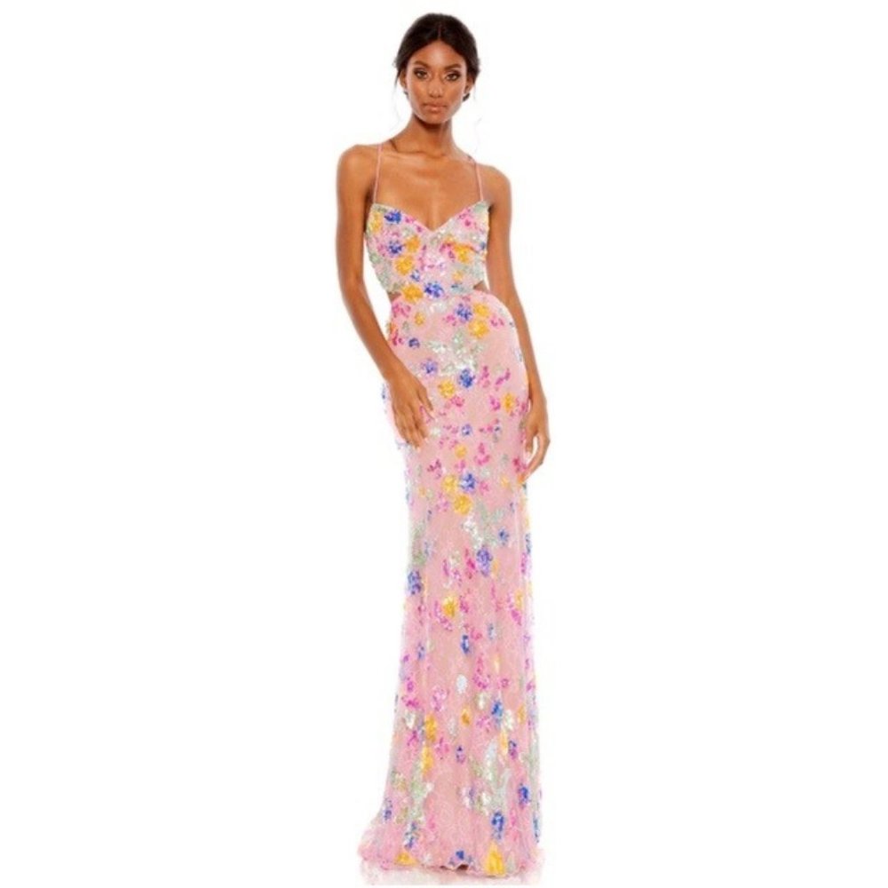 NWT Mac Duggal 68067 Sequin Column Gown, Size 12